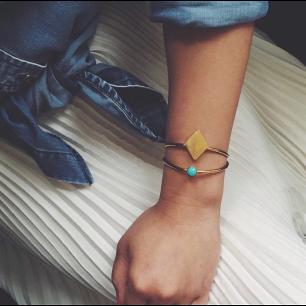 Gold Turquoise Cuff Bracelet